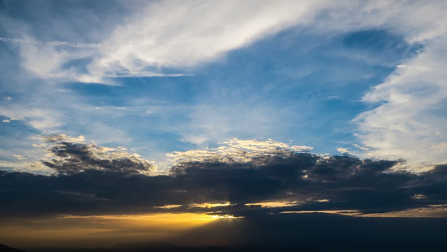 greece, leontio, clouds, cloudscape, view, sunset, sky, nature HD wallpaper