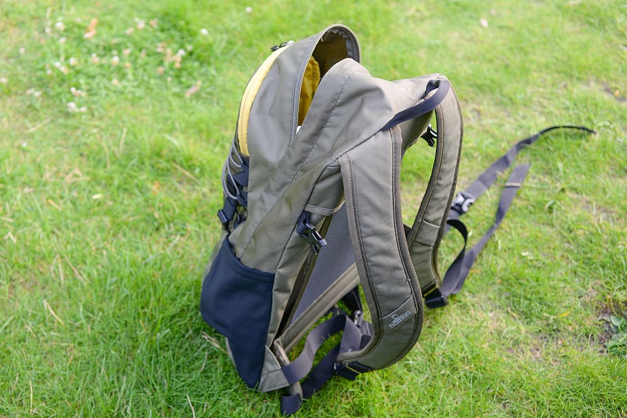 backpack, grass, travel, adventure, tourism, joyful, leisure HD wallpaper