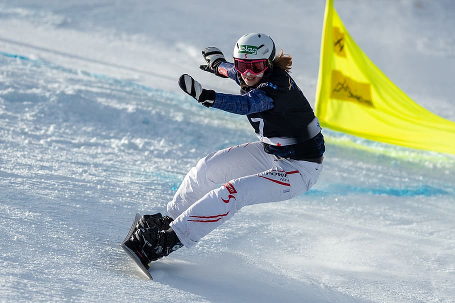 man riding snowboard, sport, motion, winter sport, one person HD wallpaper