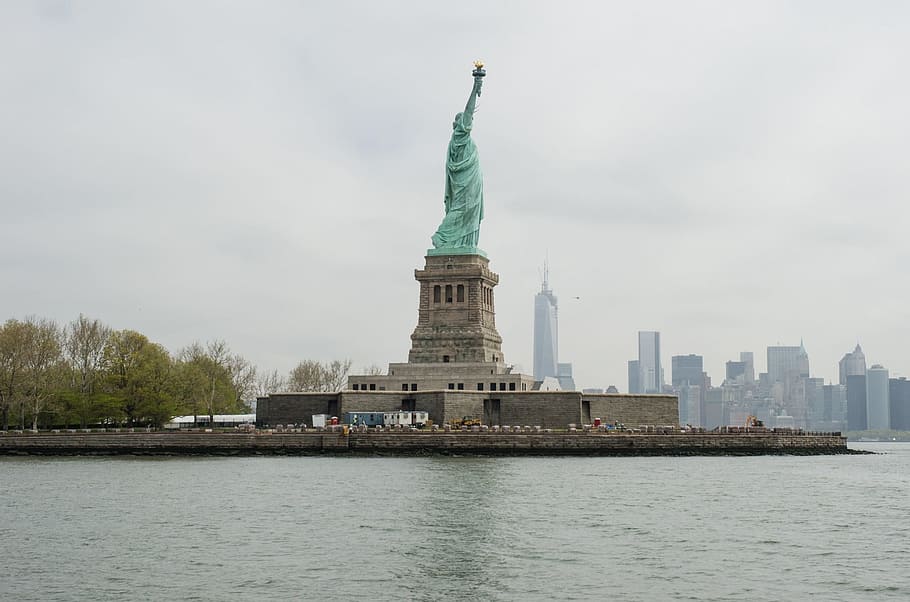 liberty, statue, sculpture, fig, figure, construction, architecture HD wallpaper