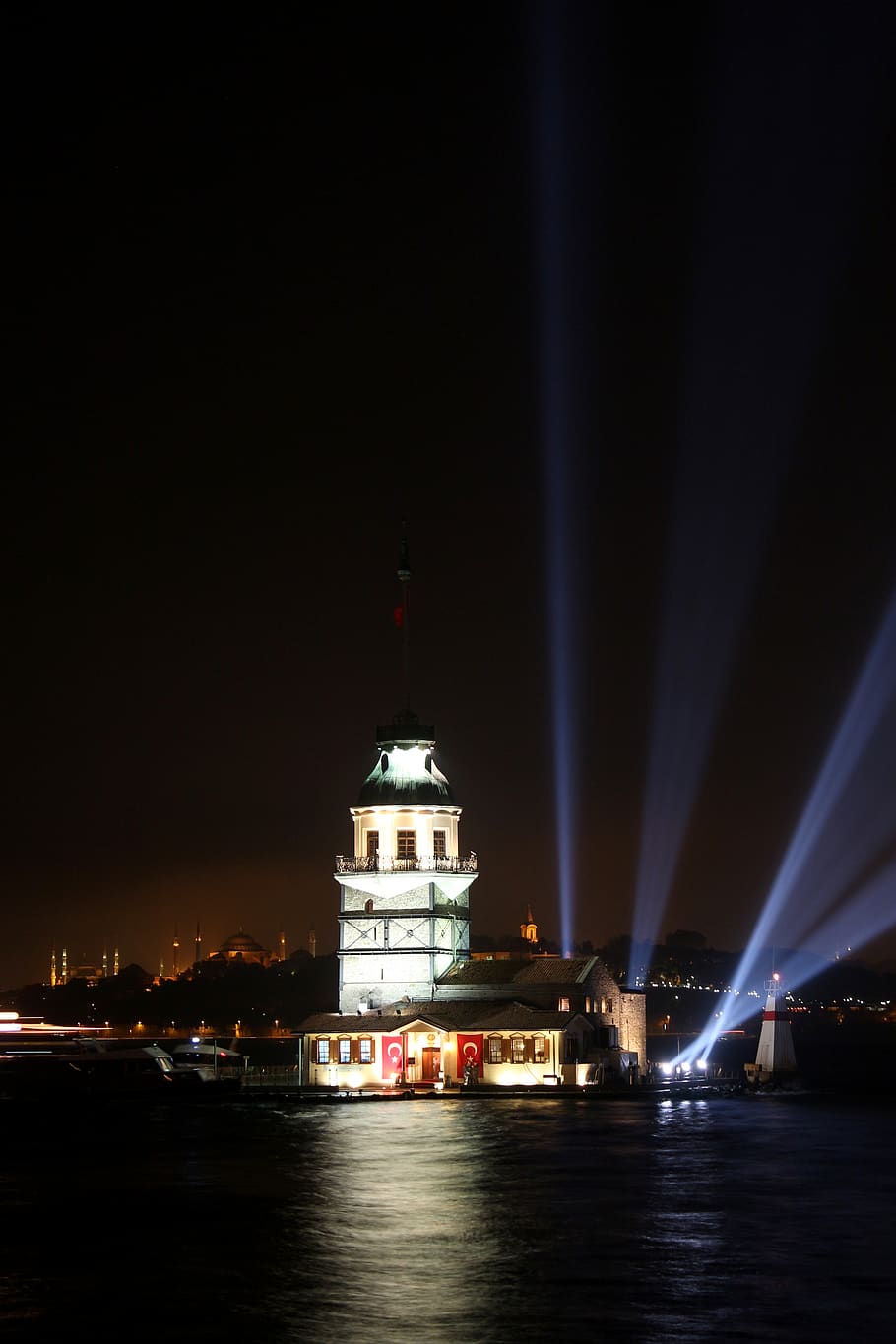 turkey, kız kulesi, night, illuminated, architecture, building exterior HD wallpaper