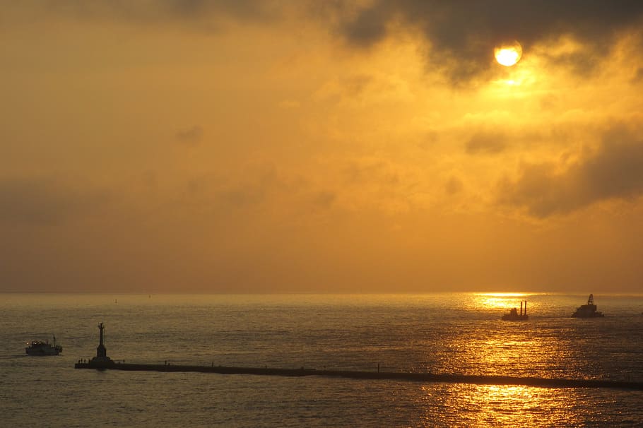taiwan, sunset, sea, ocean, sky, water, horizon over water