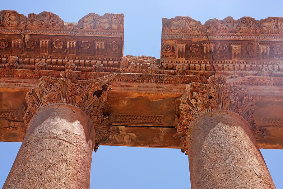 brown concrete pillar, building, architecture, temple, castle HD wallpaper