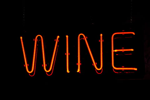 Red Wine Led Signage With Black Background, alphabets, close-up HD wallpaper