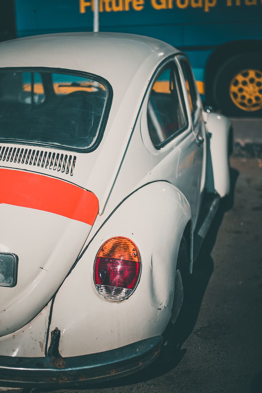 Hd Wallpaper Classic White Volkswagen Beetle Coupe Parked Near Vehicle Automobile Wallpaper