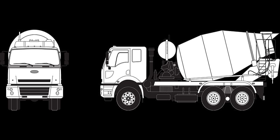 graphic, graphical, concrete, mixer, transport, truck, transportation, HD wallpaper