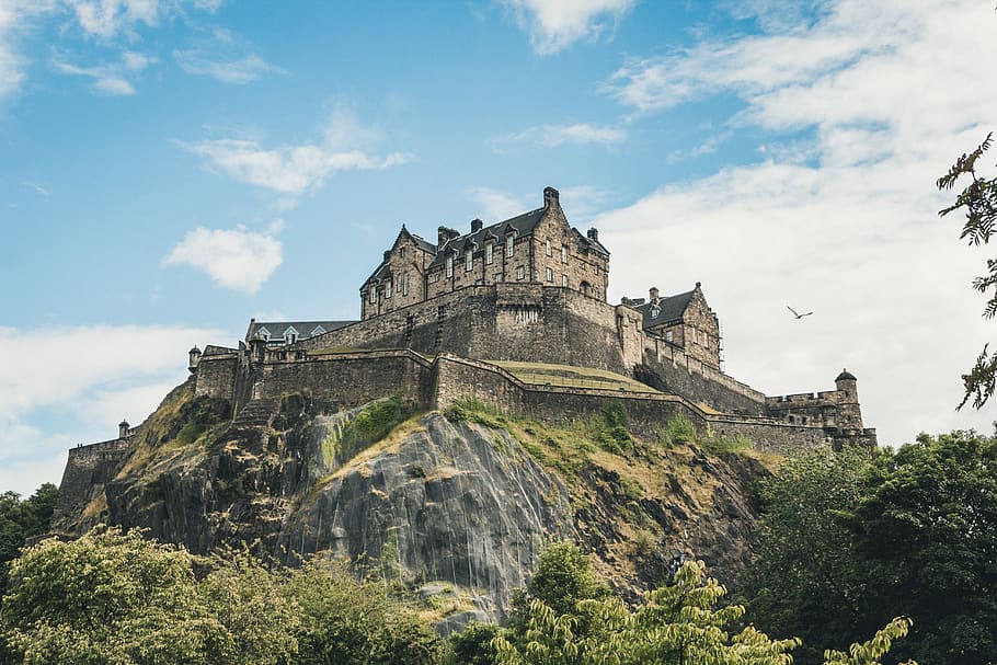 gray concrete castle, built structure, sky, architecture, the past HD wallpaper