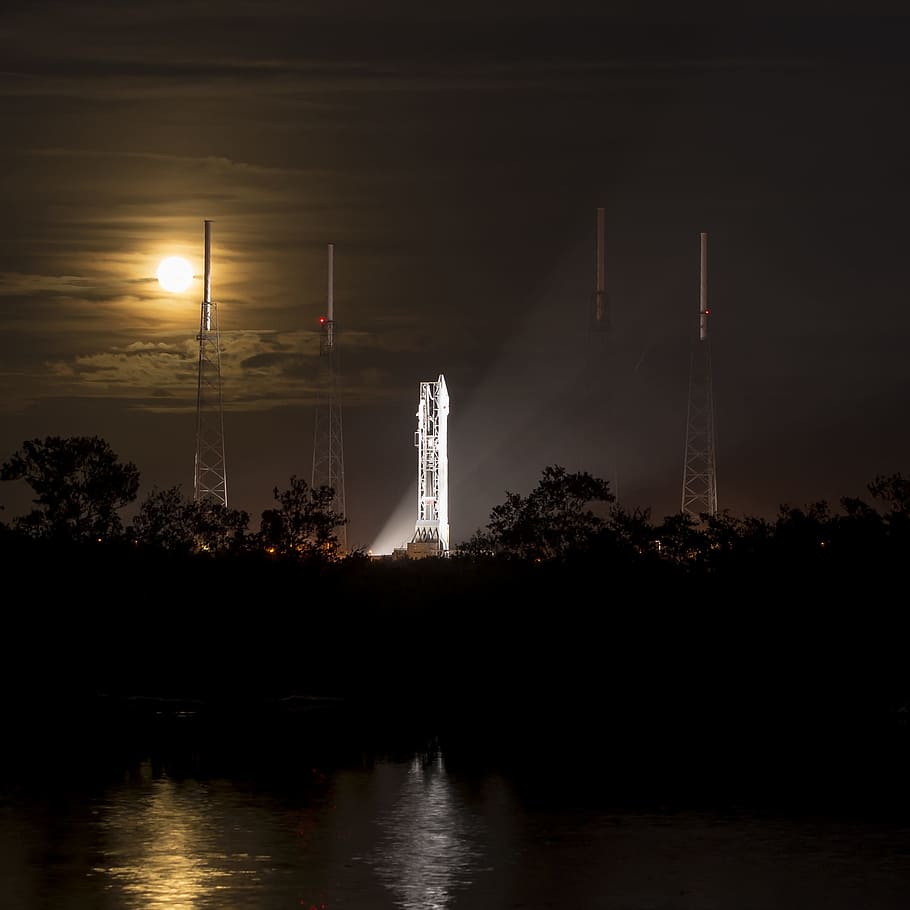 launch, spacecraft, mission, nasa, science, water, tree, sky HD wallpaper