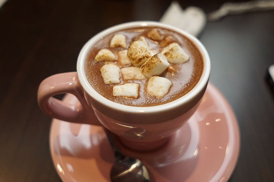 chocolate, coffee, latte, coffeelatte, marshmallow, hot, drink HD wallpaper