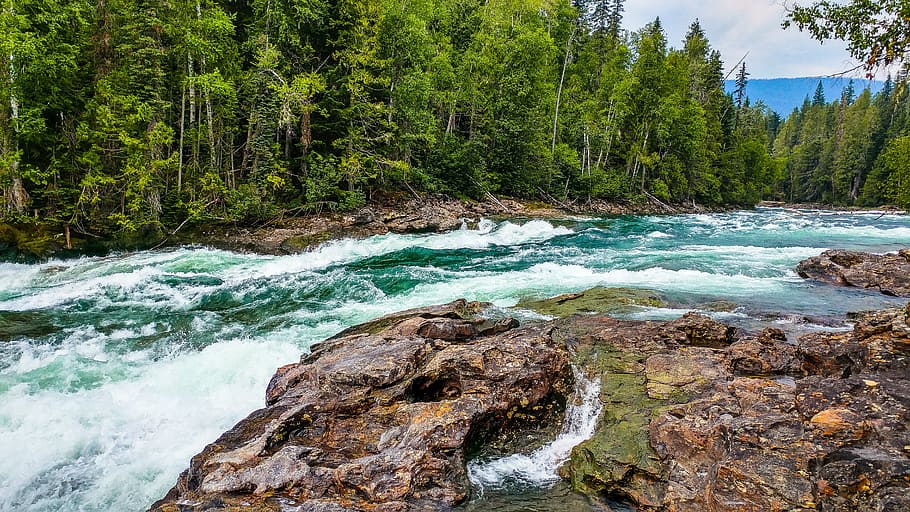 Time Lapse Photography of Lake, 4k wallpaper, cascade, conifers HD wallpaper