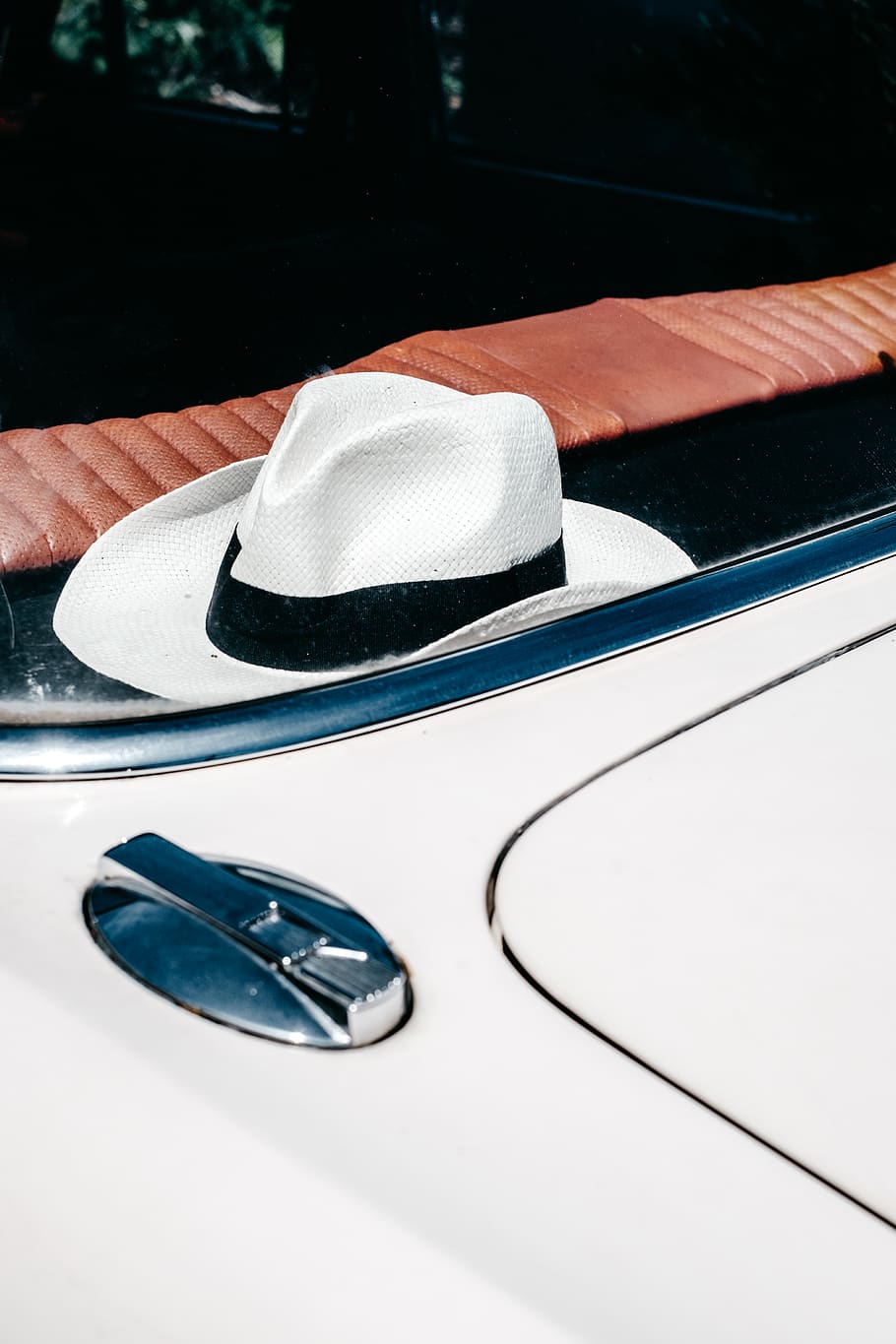 white and black hat, clothing, still life, fashion, no people HD wallpaper