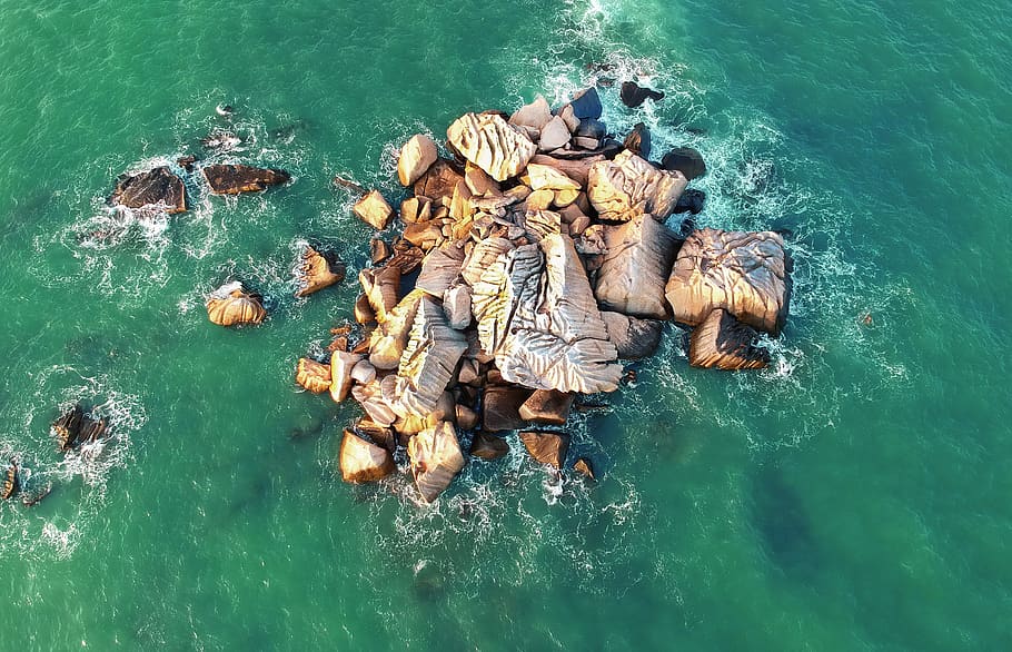 Bird's Eye View of the Ocean, beach, idyllic, nature, ripples HD wallpaper