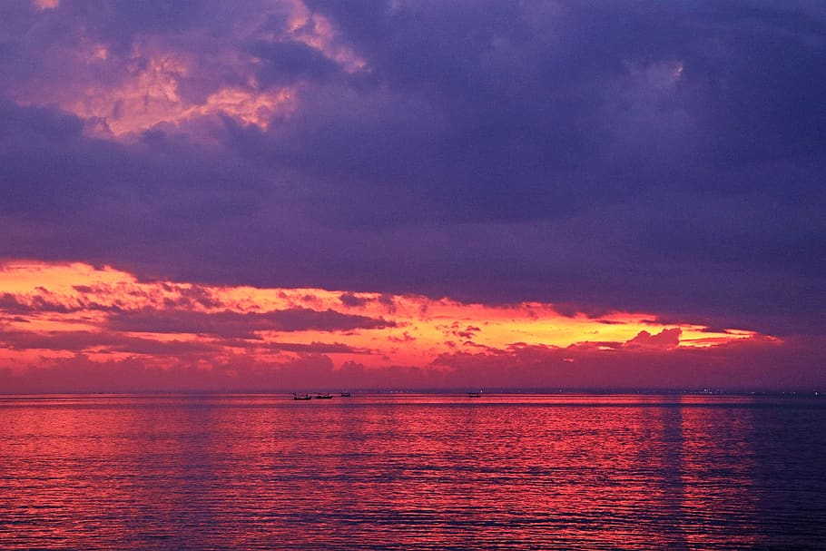 clouds, bali, beach, heaven, water, sky, sea, cloud - sky, sunset HD wallpaper