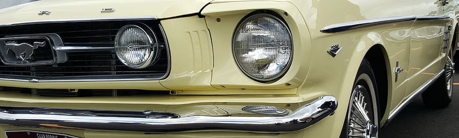 car, classic, ford, mustang, yellow, vintage, retro, automotive HD wallpaper