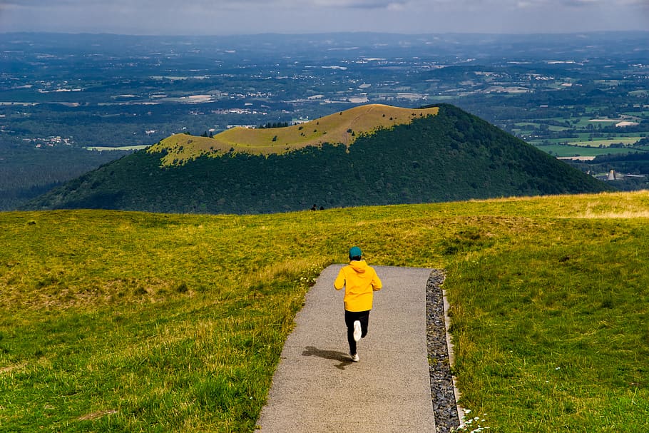 runner, footing, running, sport, young, man, mountain, dom HD wallpaper