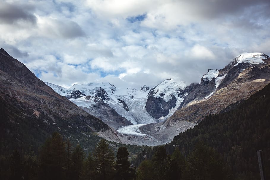 Snow capped mountains