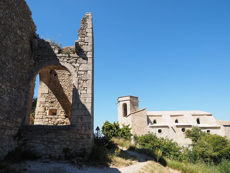 Grey Bricked Ruin, ancient, architecture, blue sky, building HD wallpaper