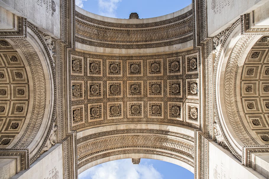 arc de triomphe, architecture, vaulted, history, monument, 4k wallpaper, HD wallpaper