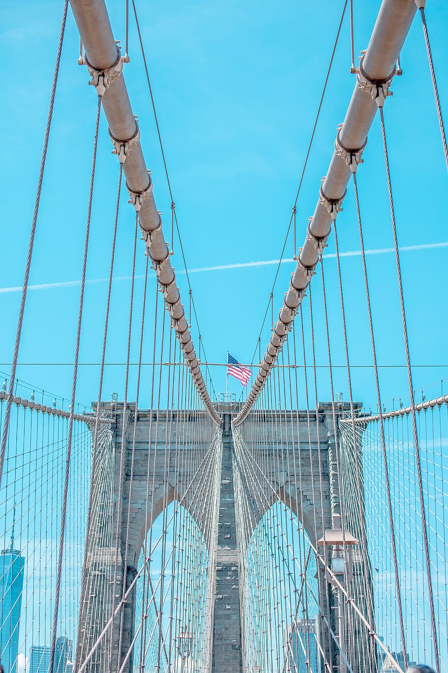 Brooklyn Bridge, U.S.A. during daytime, pole, new york, united states, HD wallpaper