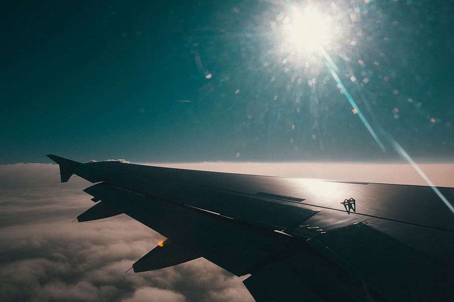 sky, clouds, sun, shine, sunshine, above the clouds, plane HD wallpaper