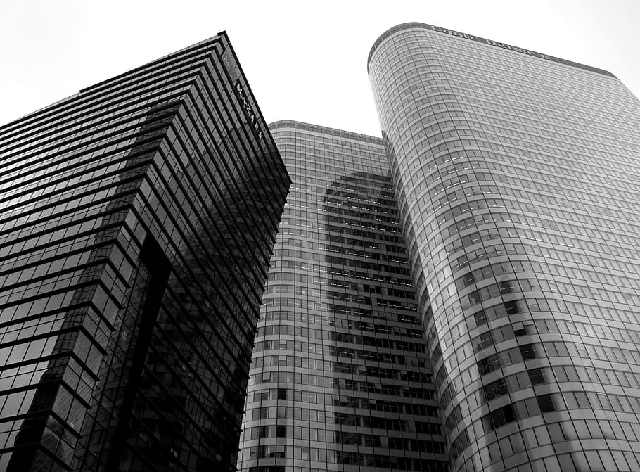 low angle photography curtain wall buildings, architecture, skyscraper HD wallpaper