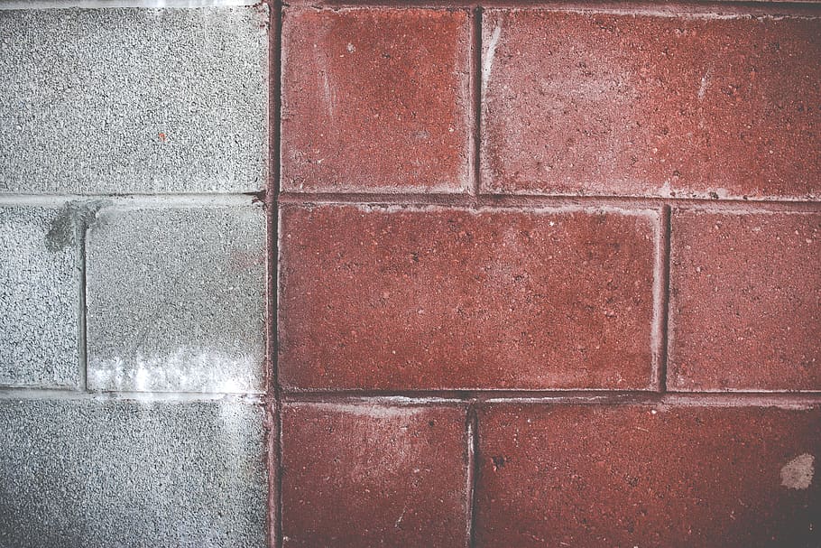 red and grey wall bricks, sidewalk, path, pavement, walkway, background HD wallpaper