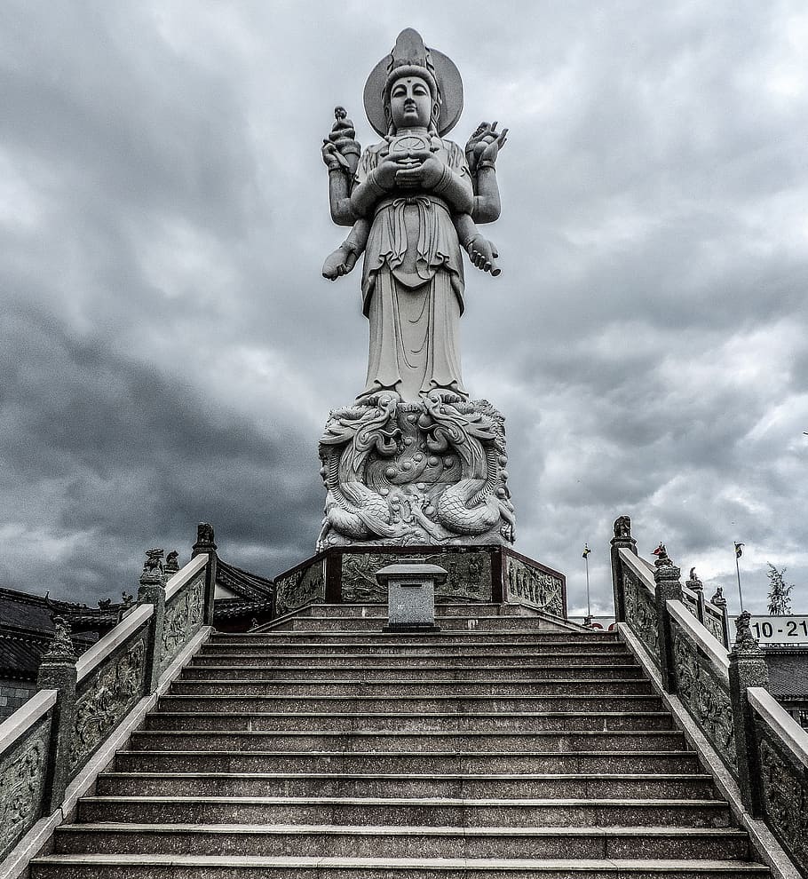Religious Statue, ancient, architectural, architecture, art, buddha HD wallpaper
