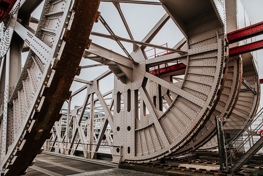 bridge machinery, handrail, banister, architecture, building HD wallpaper