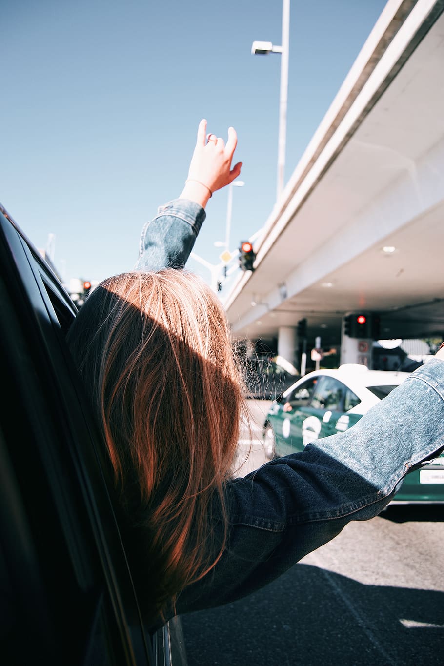 woman waving outside inside vehicle during daytime, real people, HD wallpaper