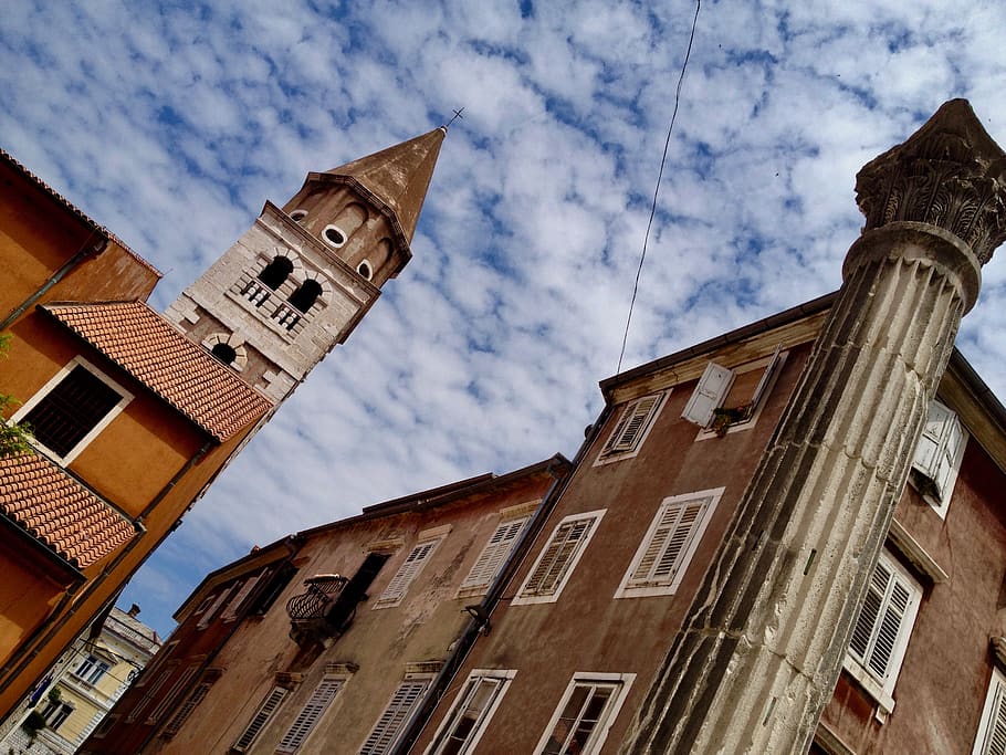 croatia, zadar, clouds, old, buildings, europe, historic, sky HD wallpaper
