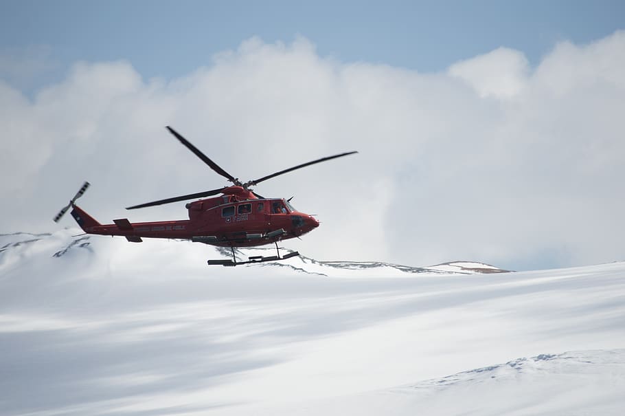 helicopter, snow, mountain, ice, rescue, antarctica, mountains HD wallpaper