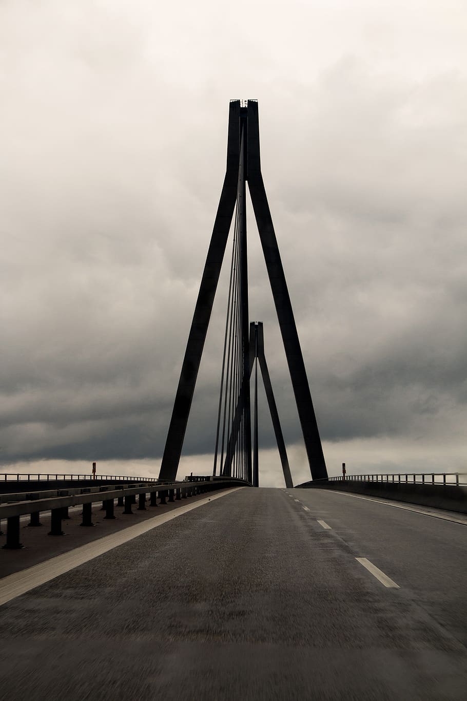 Close Up Photo of Gray Concrete Road, architecture, bridge, clouds HD wallpaper