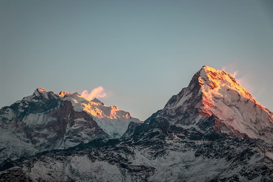 snow covered mountain, beauty in nature, scenics - nature, sky HD wallpaper