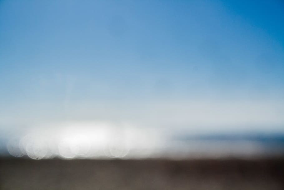 beach, blurry, abstract, sky, blue, tranquility, copy space HD wallpaper