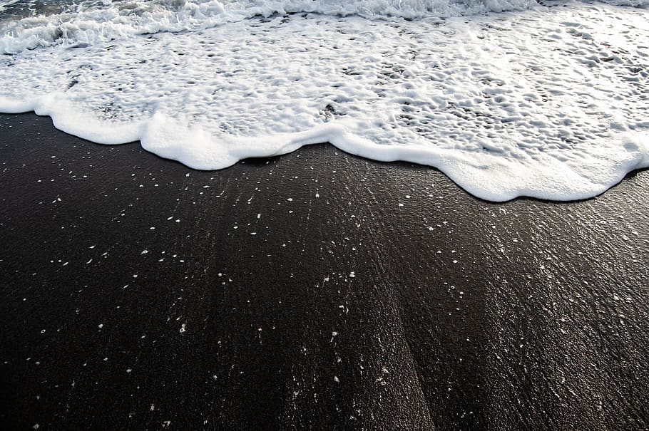 sea waves on seashore, ocean, nature, outdoors, sand, water, foam HD wallpaper