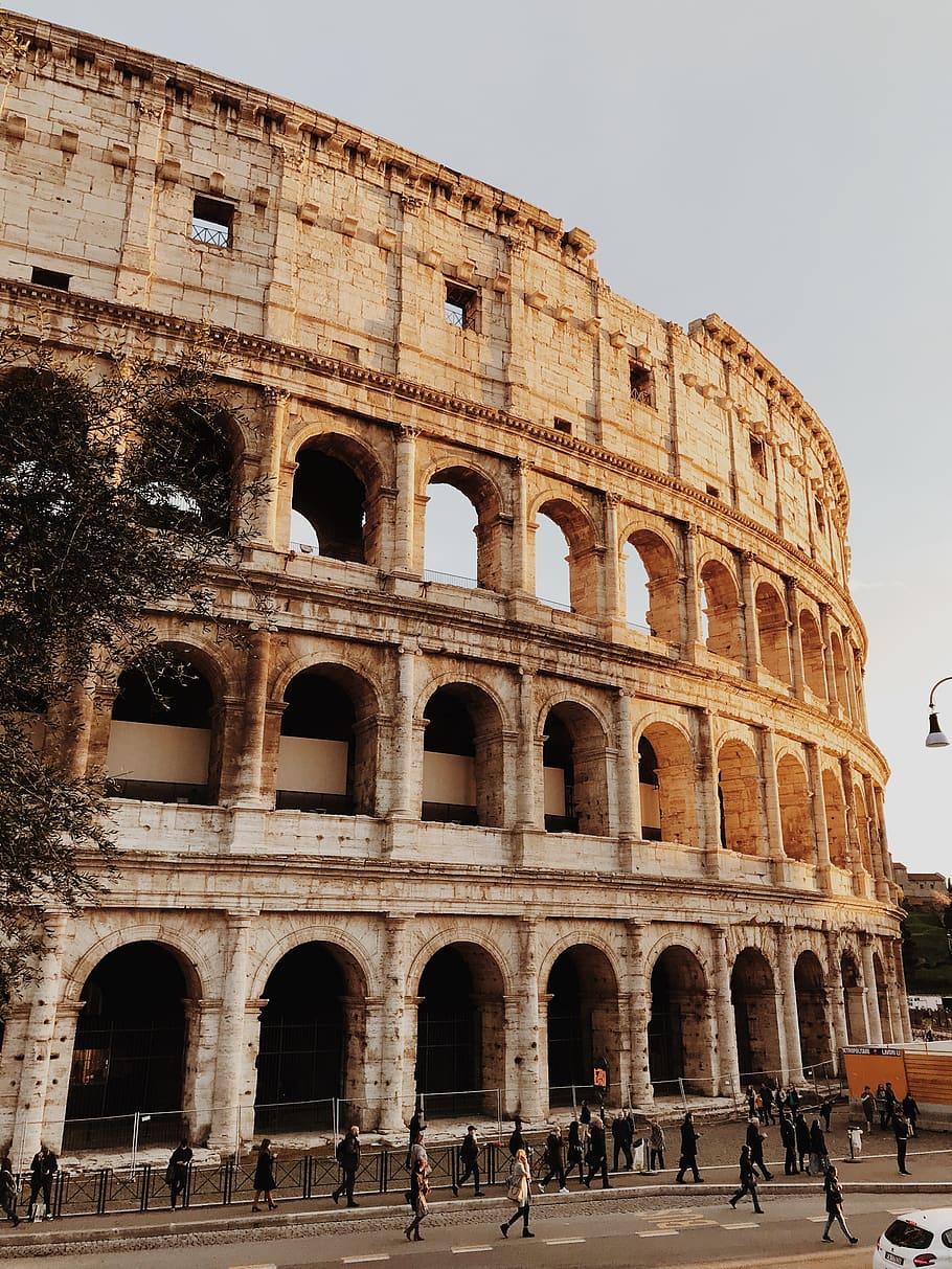 colosseum ruin, ancient, arches, architecture, building, city HD wallpaper