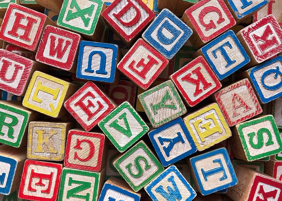 blocks, letters, alphabet, education, preschool, abc, literacy