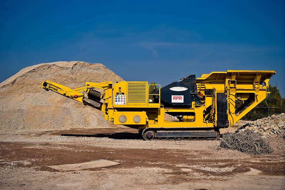 construction, construction machine, crusher, site, technology HD wallpaper