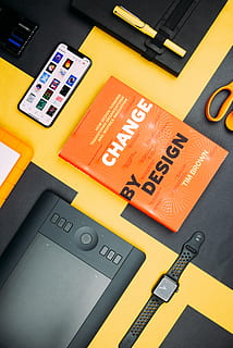 Change by Design by Tim Brown book beside smartphone, iphone HD wallpaper