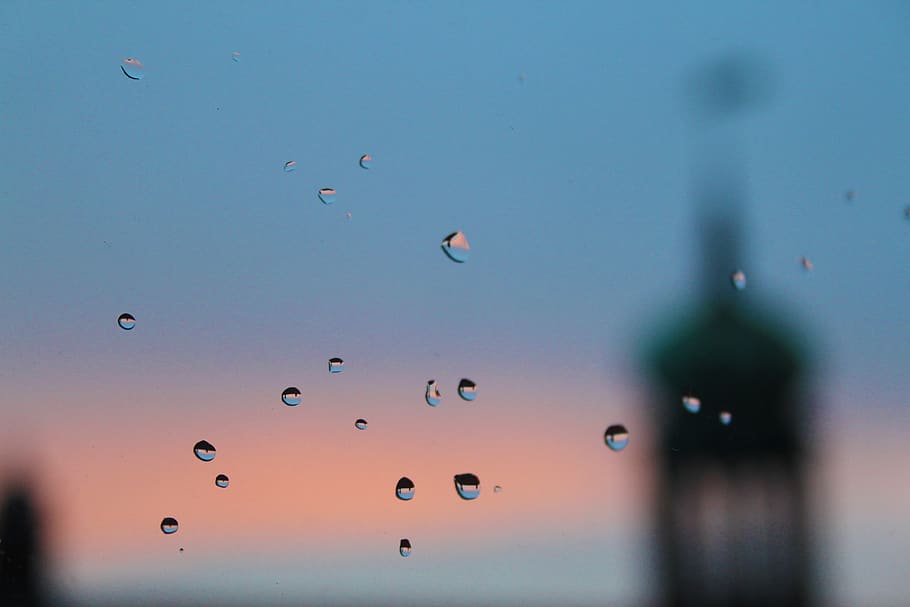 denmark, aarhus, rain, tower, water, evening, city, sunset HD wallpaper