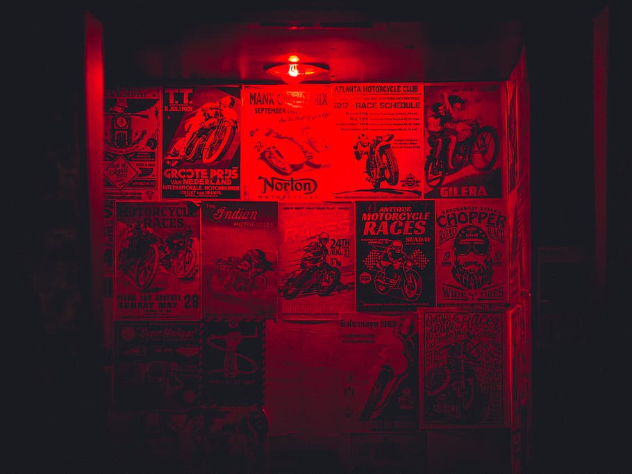 red, motorcycles, club, urban, city, street, communication, HD wallpaper