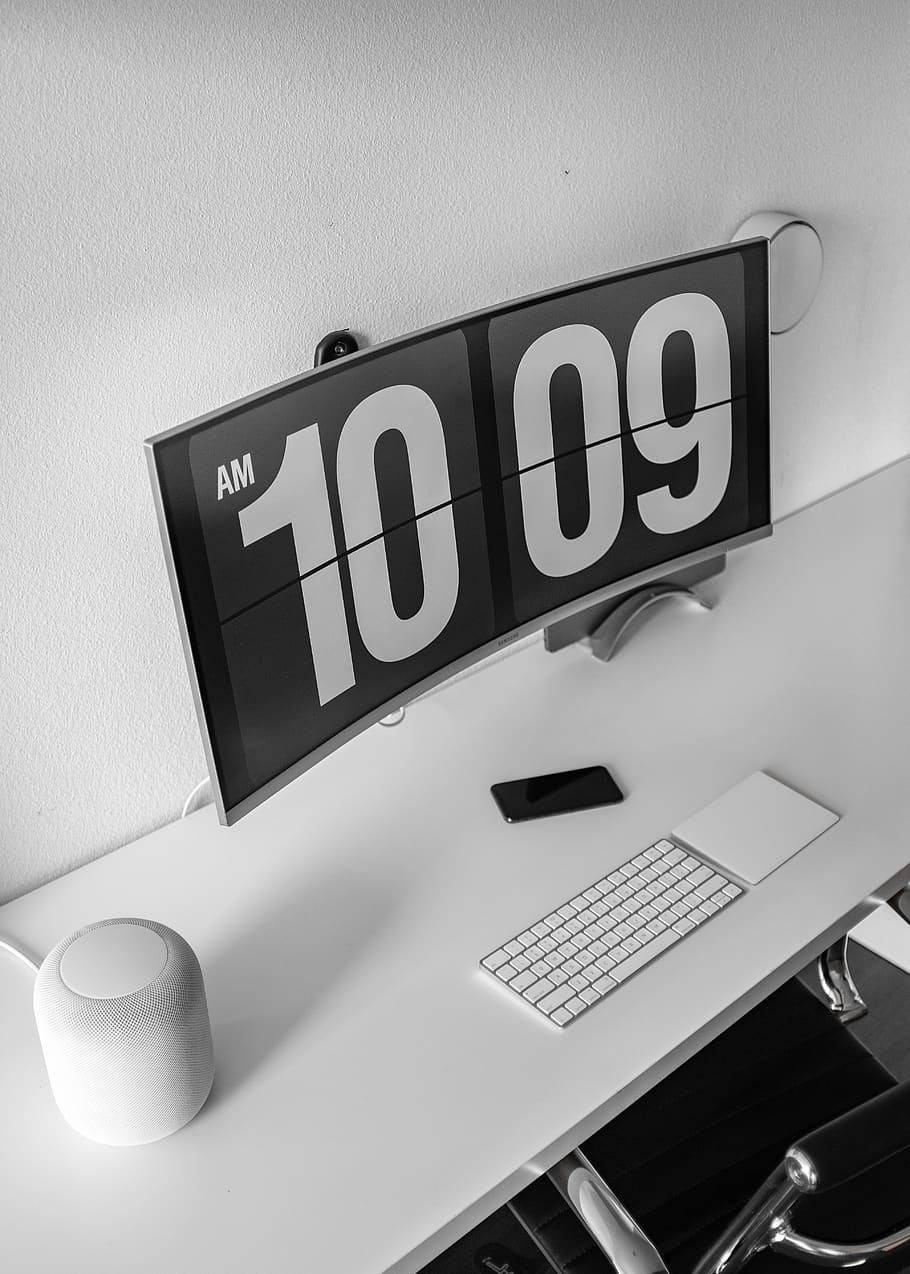 silver iMac on desk, communication, text, technology, computer HD wallpaper
