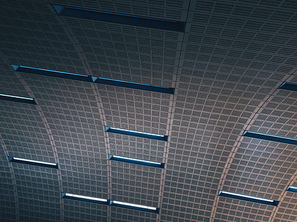 Brown Concrete Ceiling, architecture, blue, building, design HD wallpaper