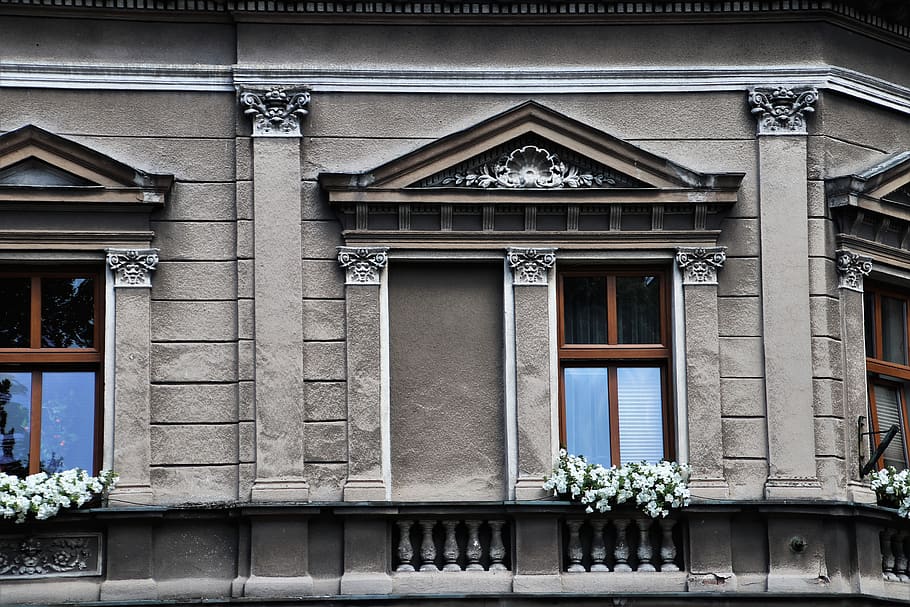 old house, window, facade, plaster, architecture, building HD wallpaper