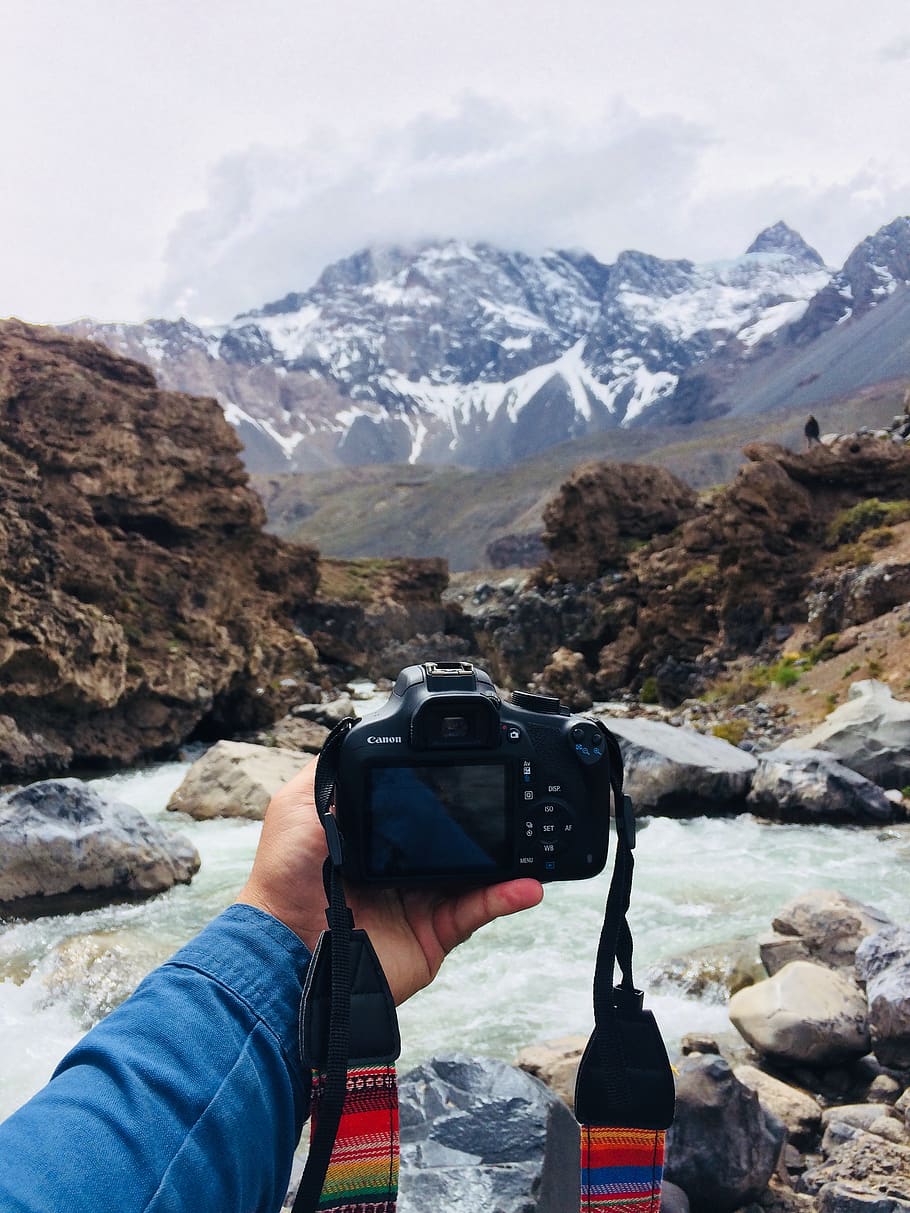 Black Canon Dslr Camera Facing the Mountains during Day, altitude HD wallpaper