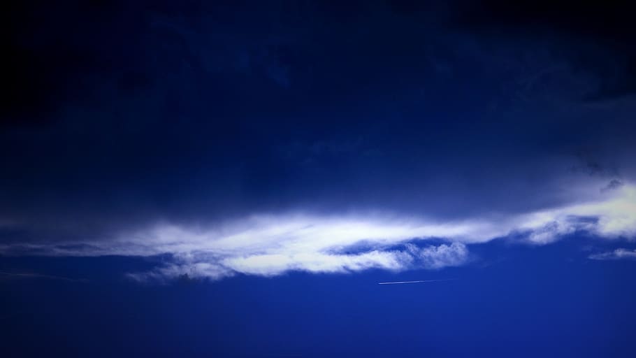 white clouds, nature, outdoors, sky, azure sky, blue sky, dark HD wallpaper