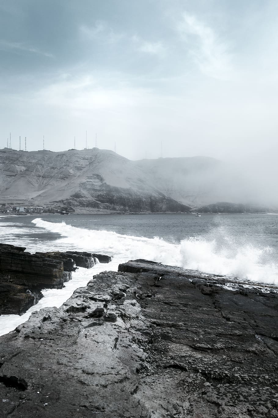 peru, chorrillos, cold, blue, water, sea, waves, south america HD wallpaper