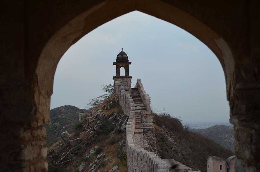 gray concrete wall during daytime, building, india, ruins, architecture HD wallpaper