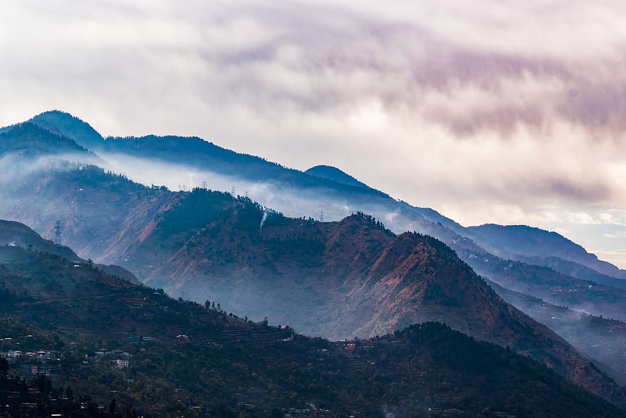 mountain under white cloud during daytime, mountain range, scenics - nature HD wallpaper