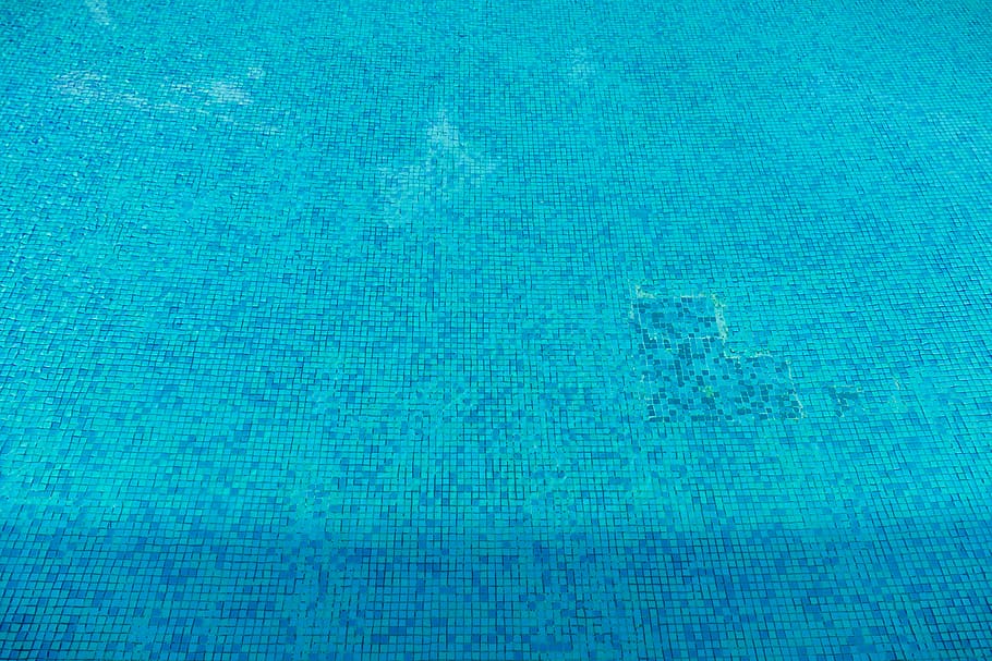 water, tile, pool, shadow, blue, pattern, square, sunlight HD wallpaper
